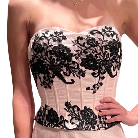 Jovani Strapless Gown Pink/Black - Picture 5 of 6